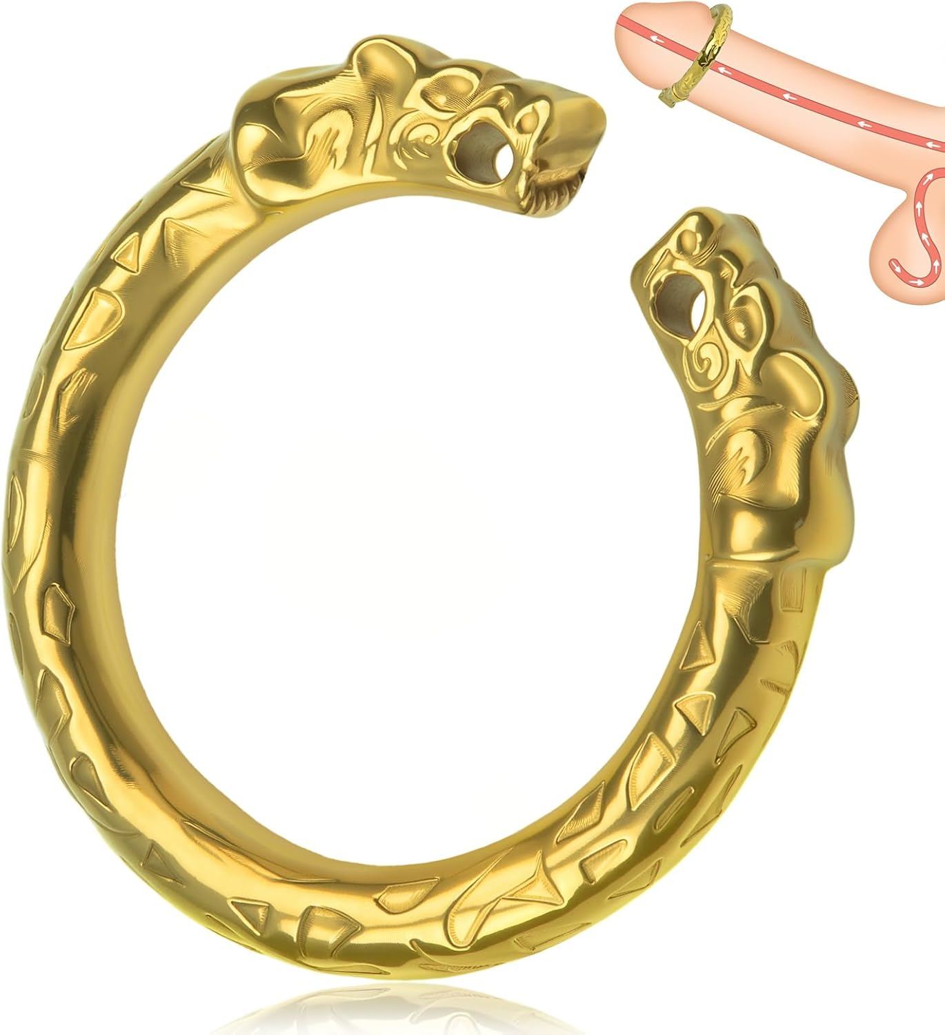 GRAFFITTI - TIGER GLANS RING STAINLESS STEEL - GOLD