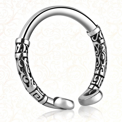 GRAFFITTI - SCROLL GLANS RING STAINLESS STEEL - SILVER