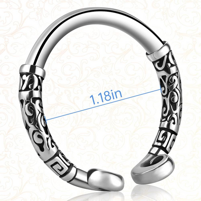 GRAFFITTI - SCROLL GLANS RING STAINLESS STEEL - SILVER
