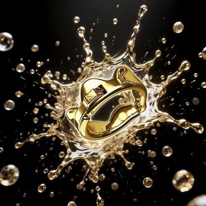 GRAFFITTI - CROWN GLANS RING STAINLESS STEEL - GOLD