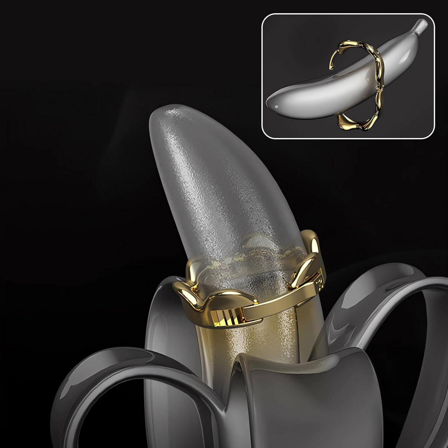 GRAFFITTI - CROWN GLANS RING STAINLESS STEEL - GOLD