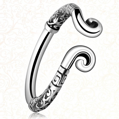 GRAFFITTI - SCROLL GLANS RING STAINLESS STEEL - SILVER