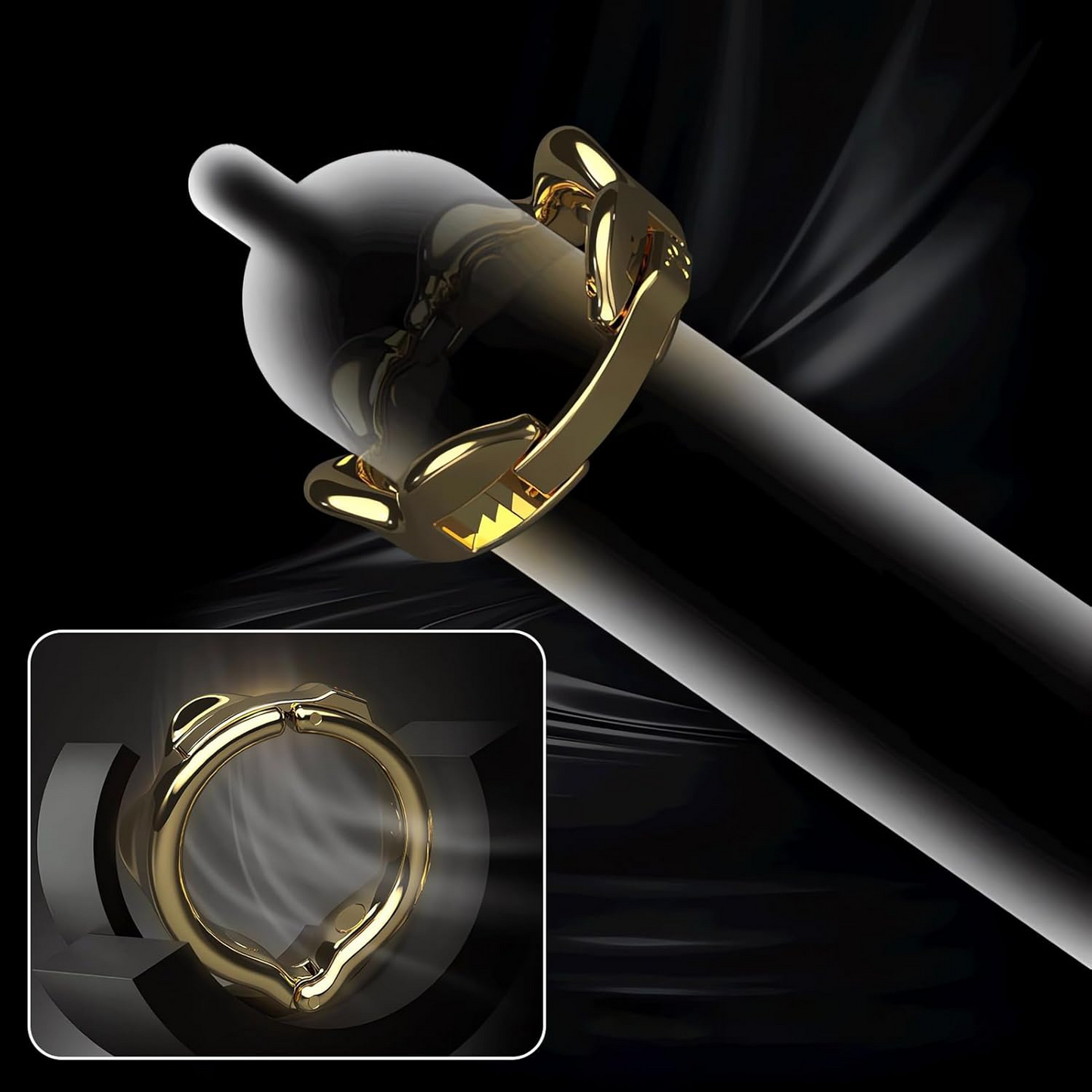 GRAFFITTI - CROWN GLANS RING STAINLESS STEEL - GOLD