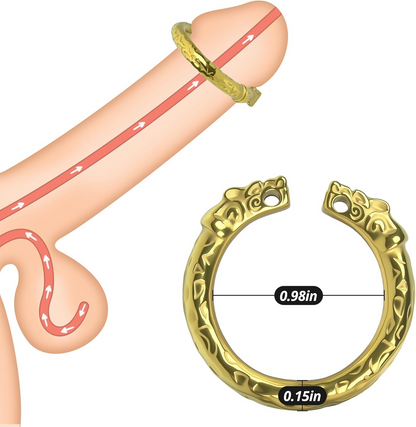 GRAFFITTI - TIGER GLANS RING STAINLESS STEEL - GOLD