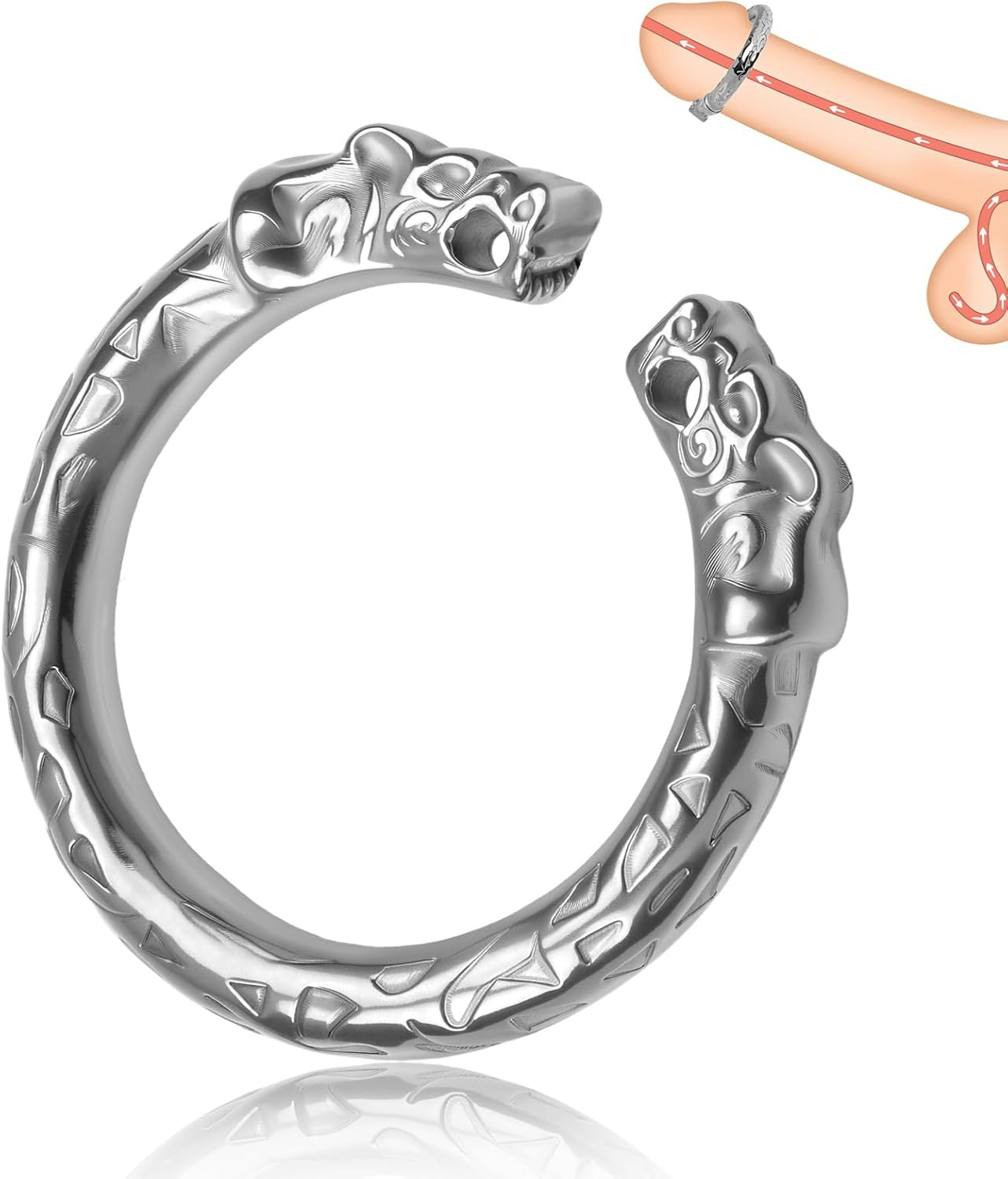 GRAFFITTI - TIGER GLANS RING STAINLESS STEEL - SILVER