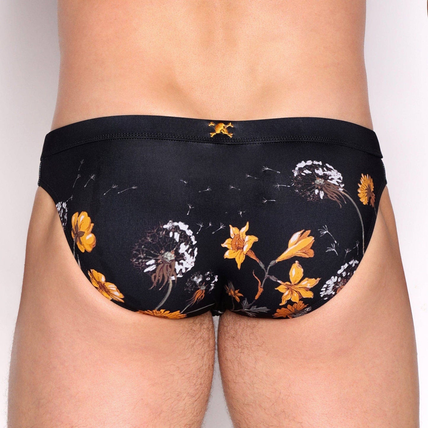 SKULL & BONES DANDELION BLACK SWIM BRIEF