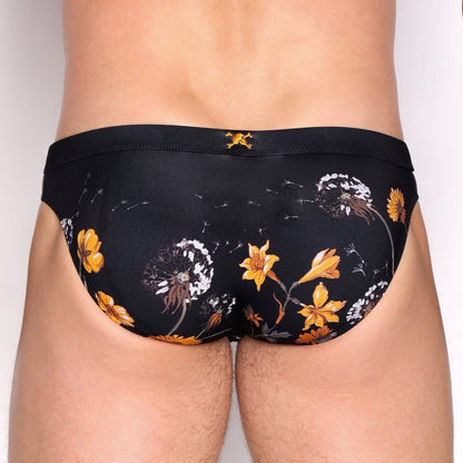 SKULL & BONES DANDELION BLACK SWIM BRIEF
