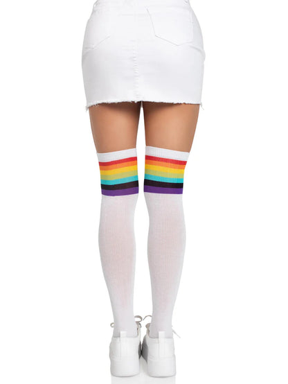 LEG AVENUE OVER THE KNEE RAINBOW OPAQUE THIGH HIGHS