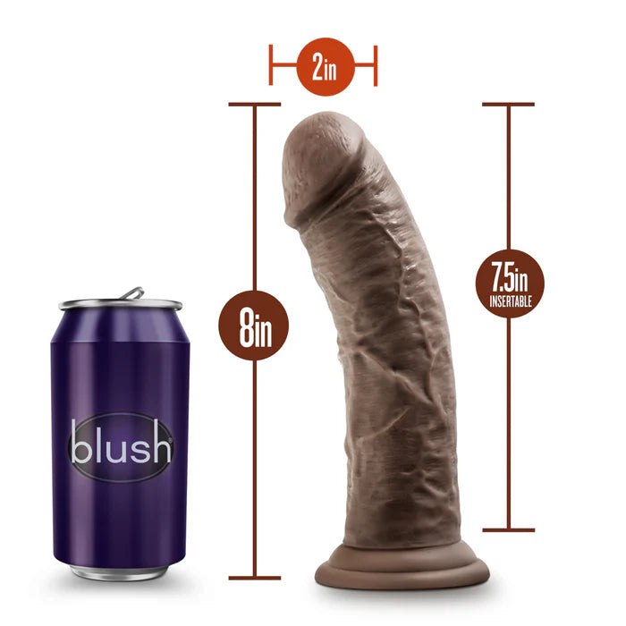 DR. SKIN REALISTIC COCK 8" BROWN