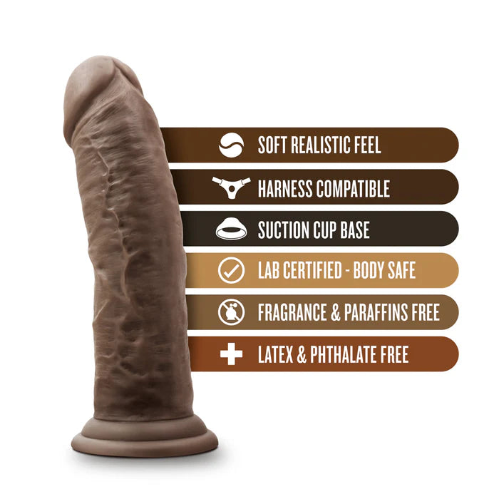 DR. SKIN REALISTIC COCK 8" BROWN
