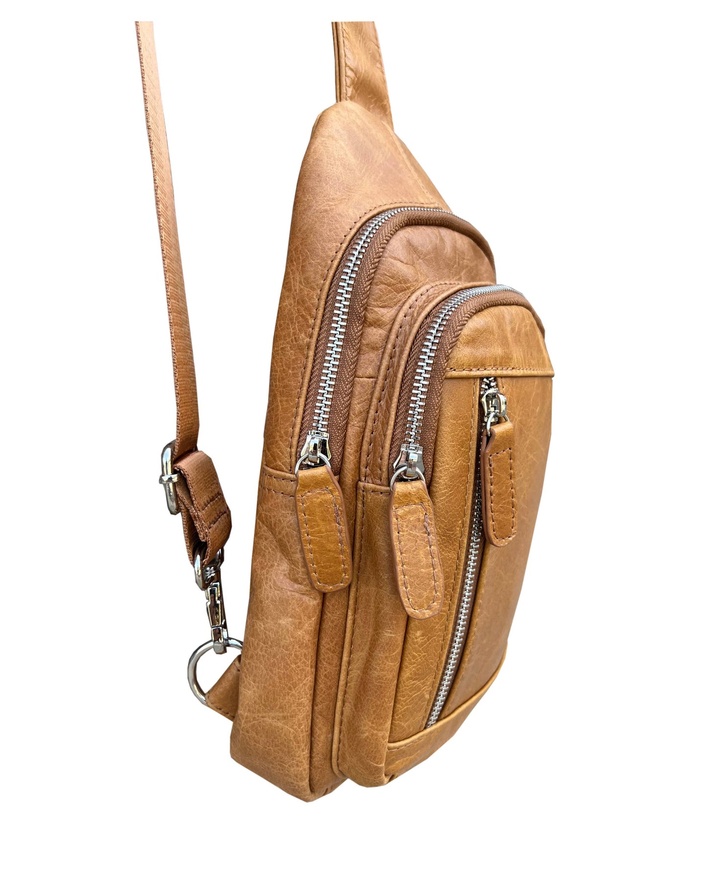 ROMA LEATHERS COWHIDE LEATHER SLING BAG