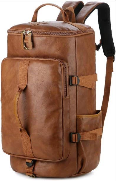 TUZECH 3-WAY CONVERTIBLE LEATHER TRAVEL DUFFLE BACKPACK