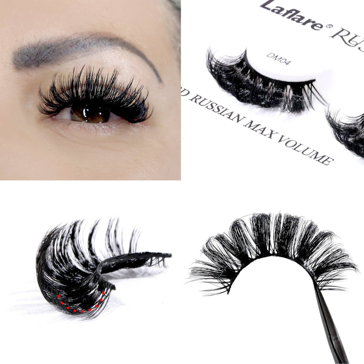 LAFLARE 3D RUSSIAN VOLUME DD CURL HANDMADE LASH