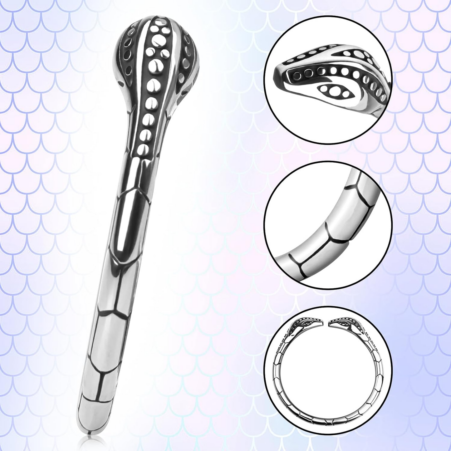 GRAFFITTI - SNAKE GLANS RING STAINLESS STEEL - SILVER