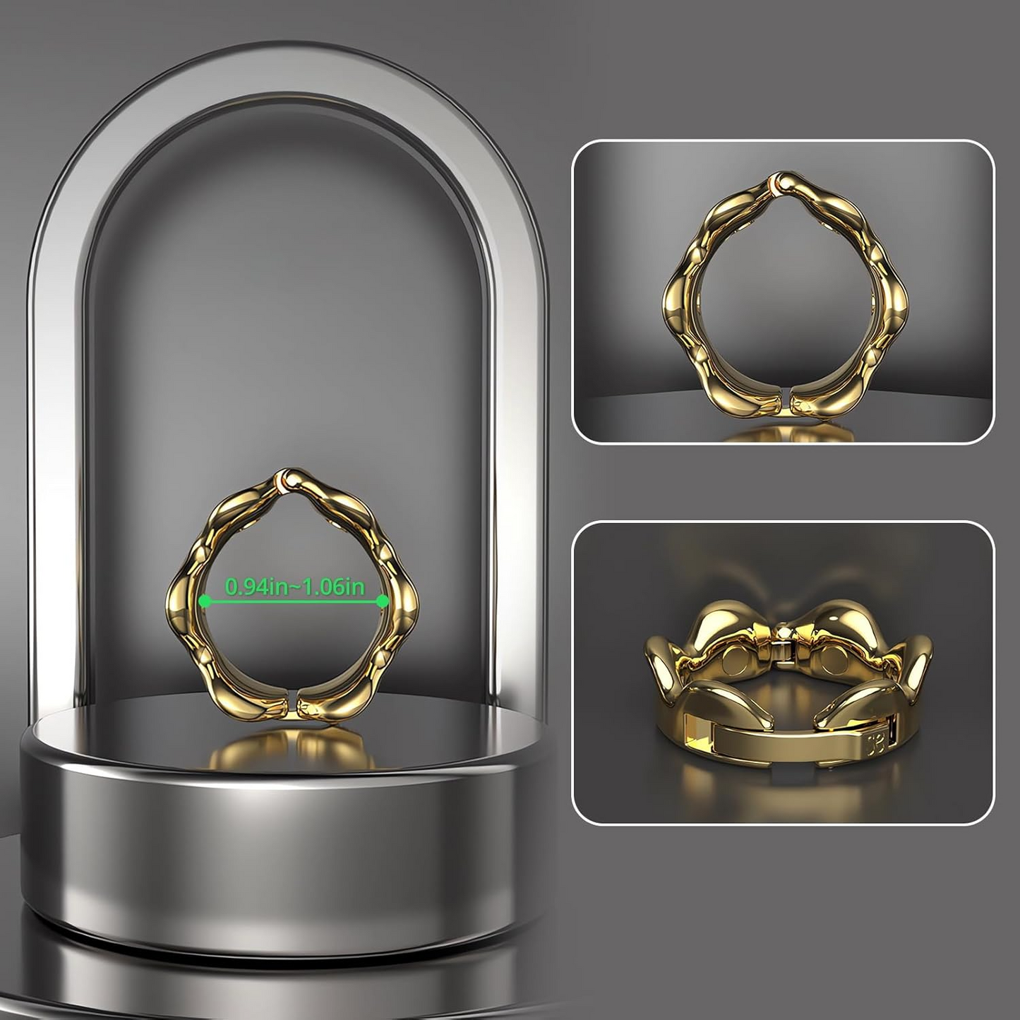 GRAFFITTI - CROWN GLANS RING STAINLESS STEEL - GOLD