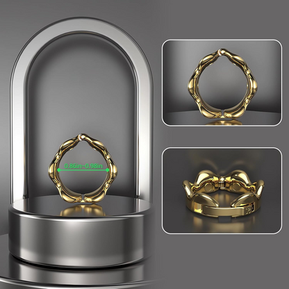 GRAFFITTI - CROWN GLANS RING STAINLESS STEEL - GOLD