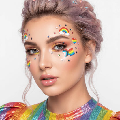 NEVA NUDE LOUD & PROUD PRIDE GLITTER BODY & FACE STICKERS