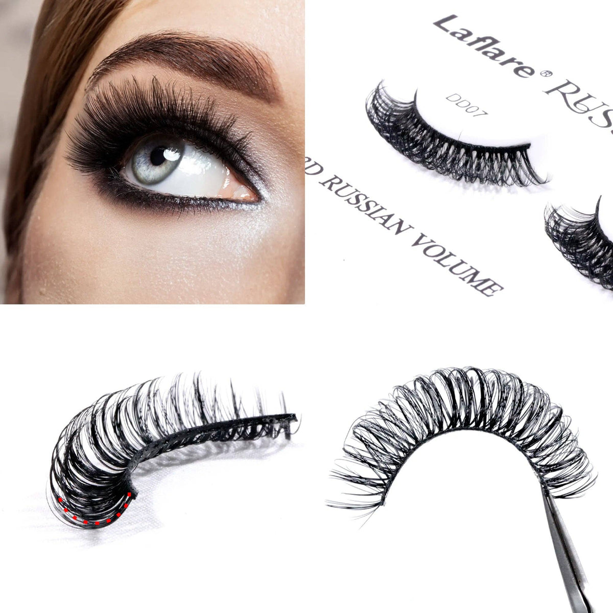 LAFLARE 3D RUSSIAN VOLUME DD CURL HANDMADE LASH