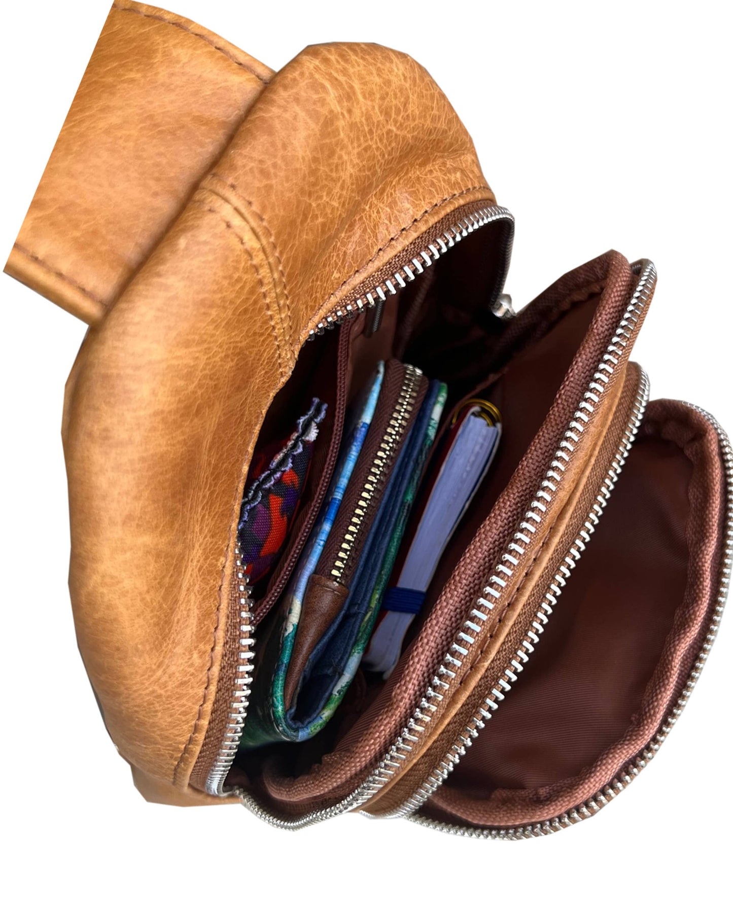 ROMA LEATHERS COWHIDE LEATHER SLING BAG