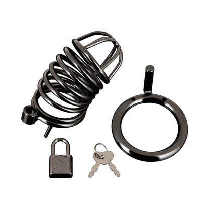 BLUE LINE DELUXE CHASTITY CAGE BLACK