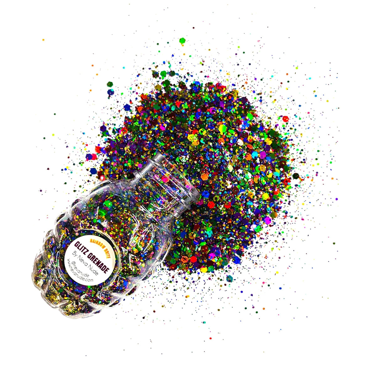 NEVA NUDE RAINBOW BRITE COSMETIC GLITTER GLITZ GRENADE IN ALOE GEL