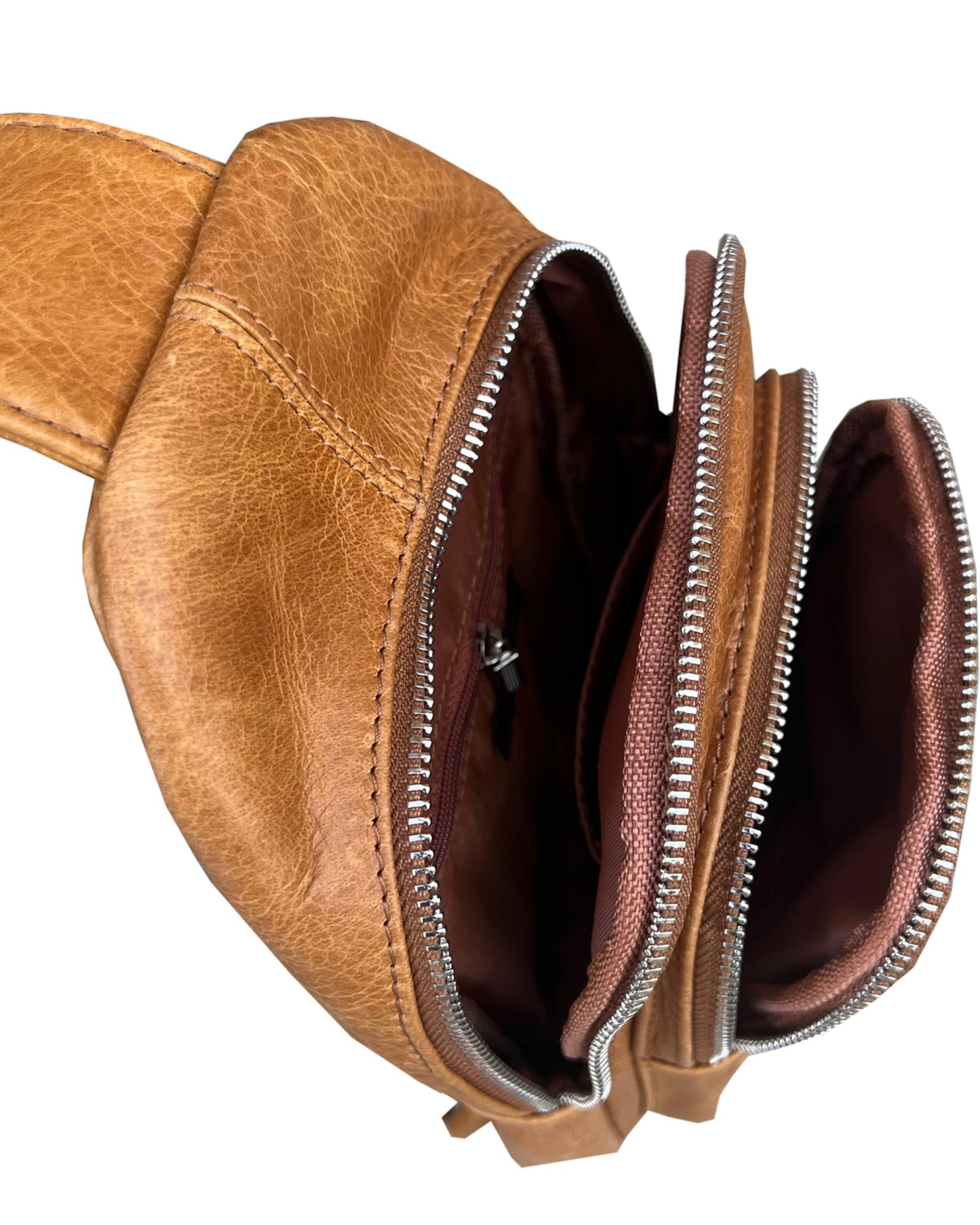 ROMA LEATHERS COWHIDE LEATHER SLING BAG