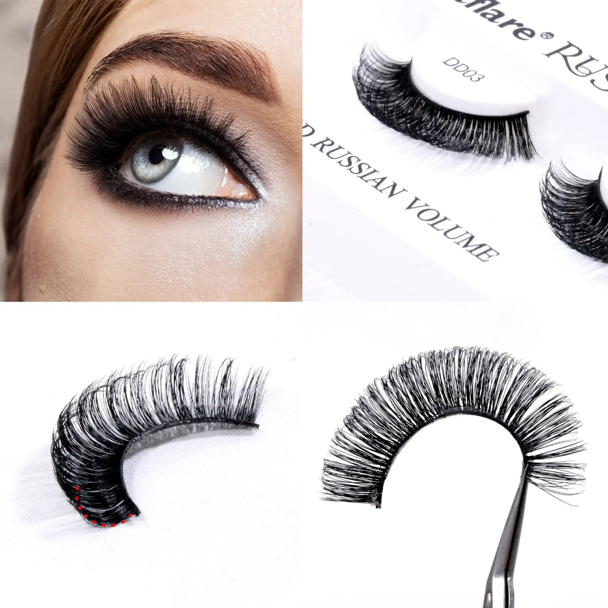 LAFLARE 3D RUSSIAN VOLUME DD CURL HANDMADE LASH