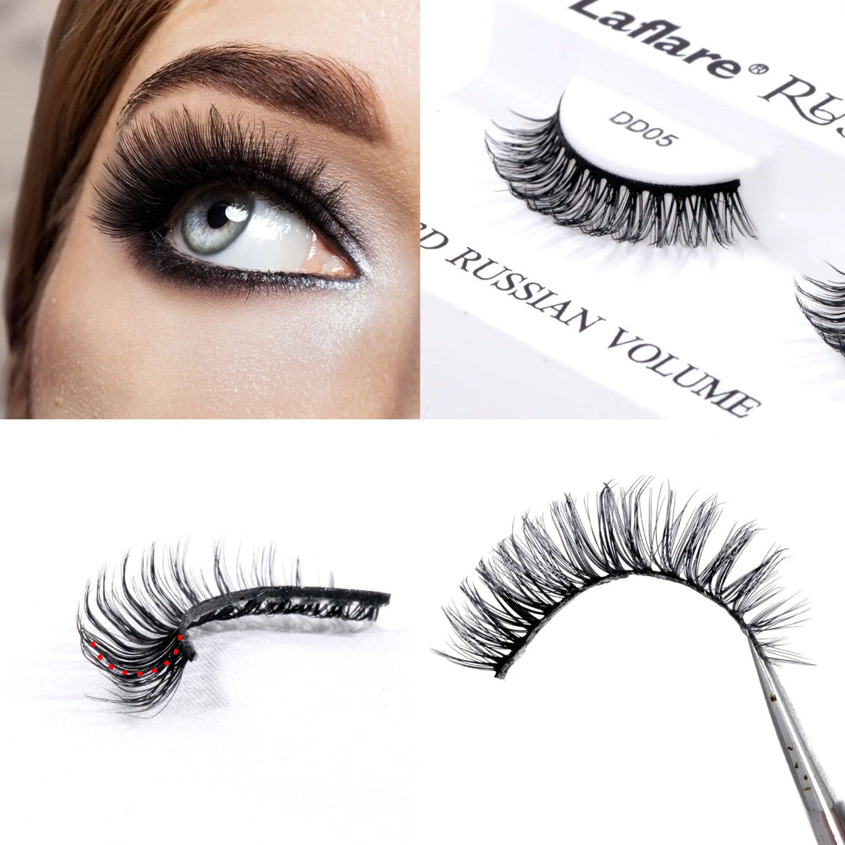 LAFLARE 3D RUSSIAN VOLUME DD CURL HANDMADE LASH