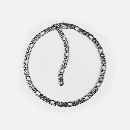 RARE ROMANCE 8MM FIGARO LINK NECKLACE SILVER