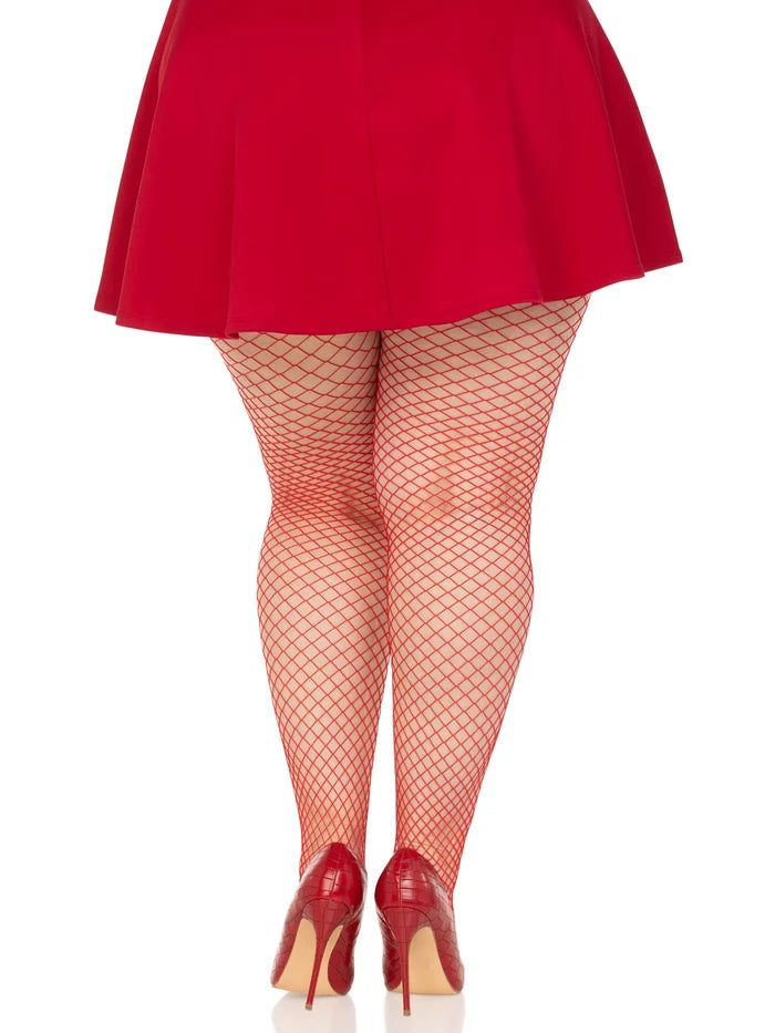 LEG AVENUE SPANDEX INDUSTRIAL NET TIGHTS - RED