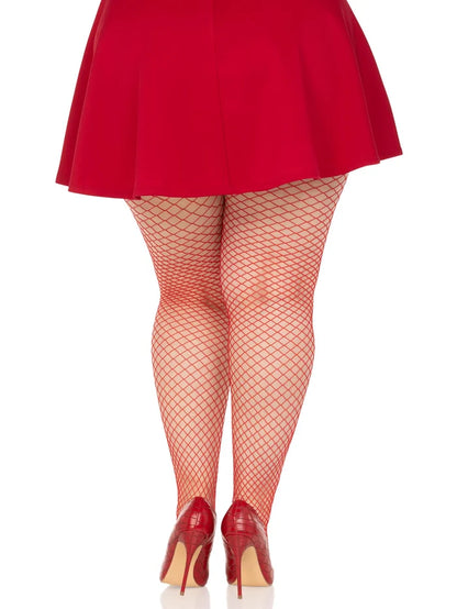 LEG AVENUE SPANDEX INDUSTRIAL NET TIGHTS - RED