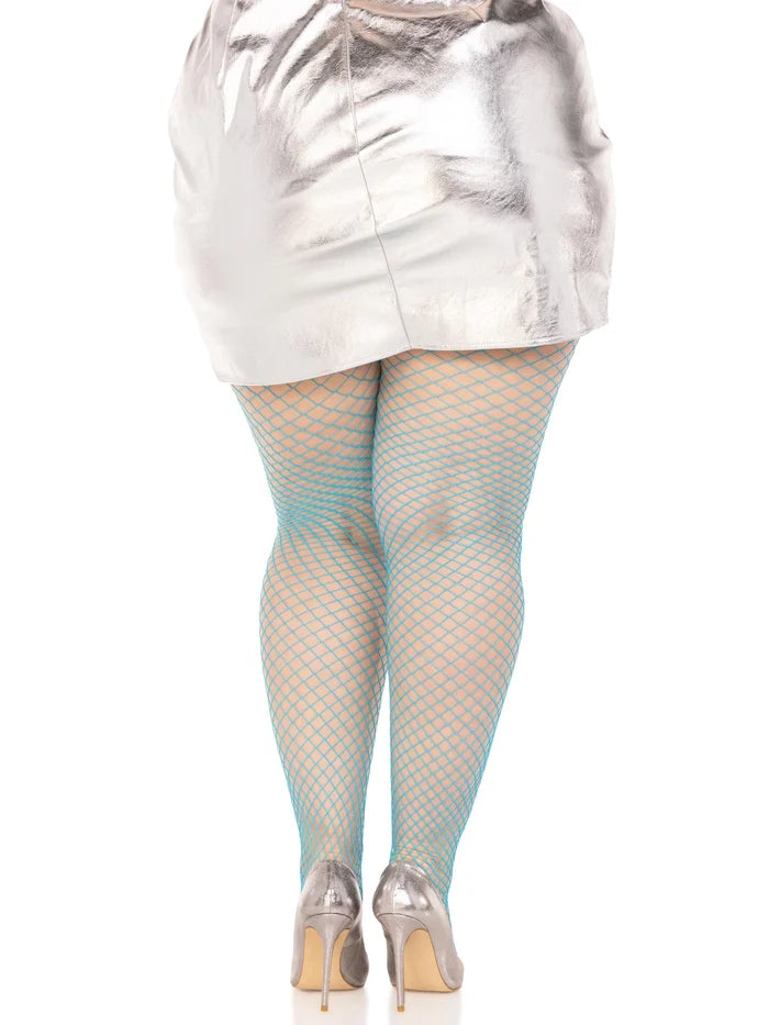 LEG AVENUE SPANDEX INDUSTRIAL NET TIGHTS - NEON BLUE