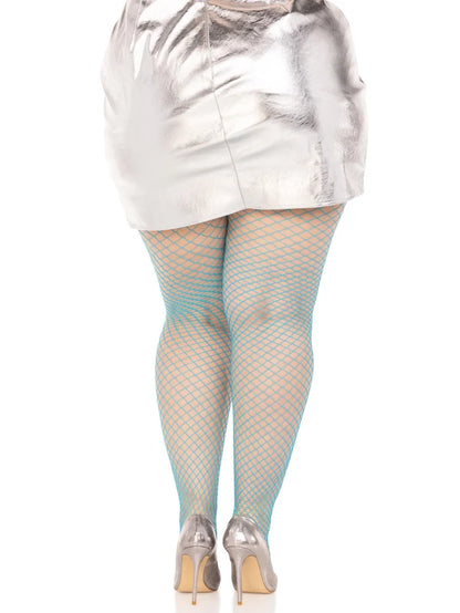LEG AVENUE SPANDEX INDUSTRIAL NET TIGHTS - NEON BLUE