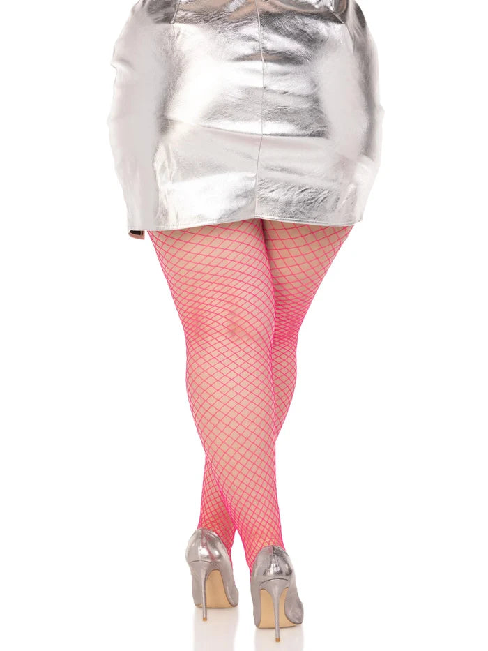 LEG AVENUE SPANDEX INDUSTRIAL NET TIGHTS - NEON PINK