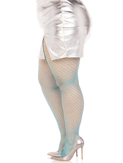 LEG AVENUE SPANDEX INDUSTRIAL NET TIGHTS - NEON BLUE