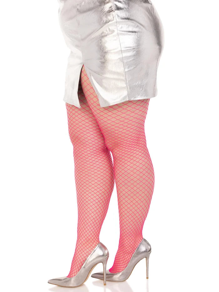 LEG AVENUE SPANDEX INDUSTRIAL NET TIGHTS - NEON PINK