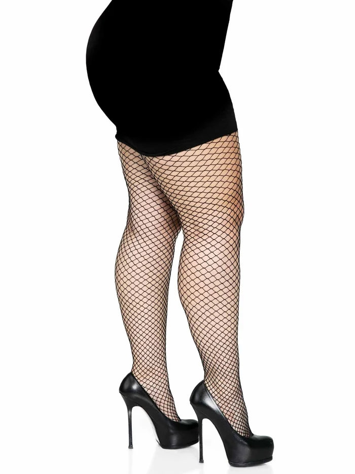 LEG AVENUE SPANDEX INDUSTRIAL NET TIGHTS - BLACK