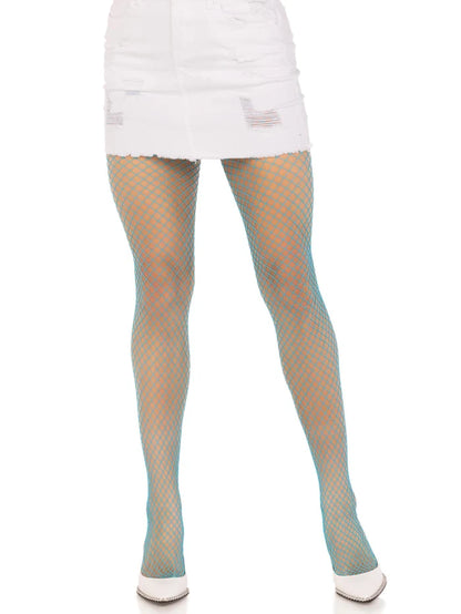 LEG AVENUE SPANDEX INDUSTRIAL NET TIGHTS - NEON BLUE