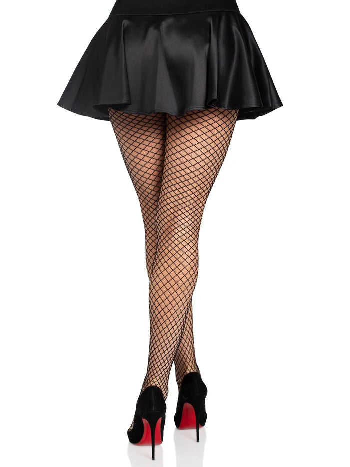 LEG AVENUE SPANDEX INDUSTRIAL NET TIGHTS - BLACK