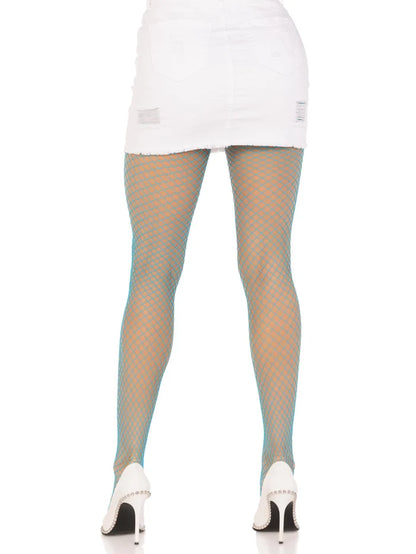 LEG AVENUE SPANDEX INDUSTRIAL NET TIGHTS - NEON BLUE