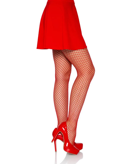 LEG AVENUE SPANDEX INDUSTRIAL NET TIGHTS - RED