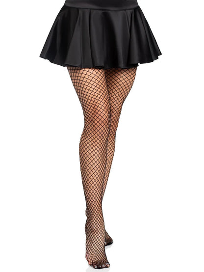 LEG AVENUE SPANDEX INDUSTRIAL NET TIGHTS - BLACK