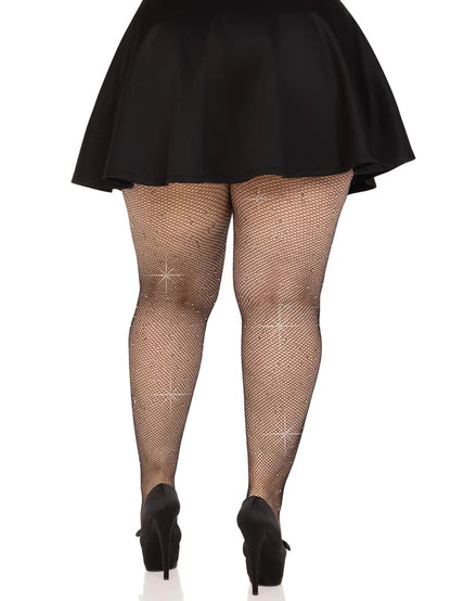 LEG AVENUE RHINESTONE FISHNET TIGHTS