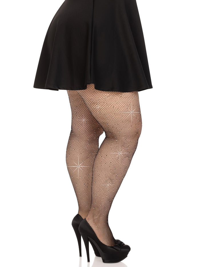 LEG AVENUE RHINESTONE FISHNET TIGHTS