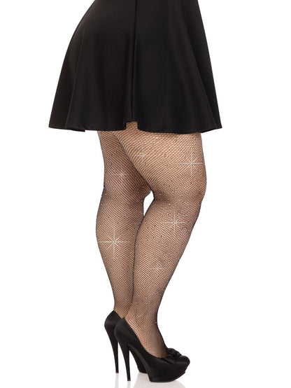 LEG AVENUE RHINESTONE FISHNET TIGHTS