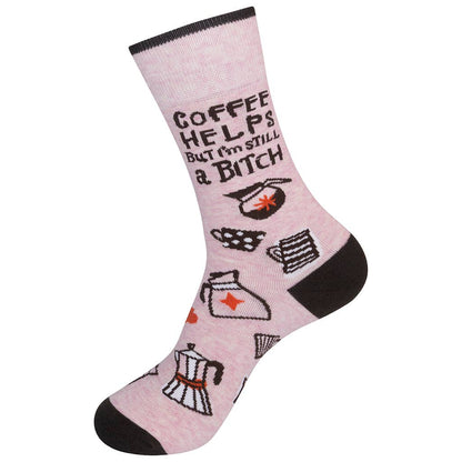 Funatic Coffee Helps But I'm Still A Bitch Socks