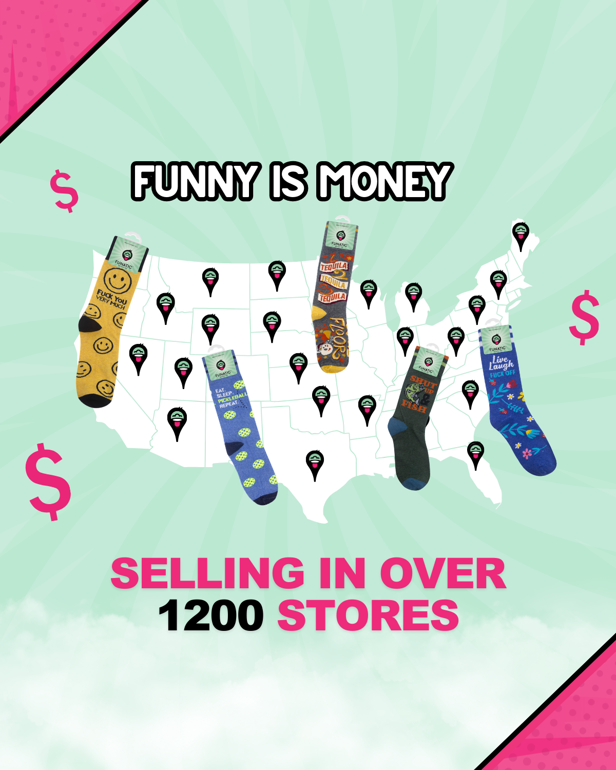 Funatic Fuck You Very Much Socks | Funny