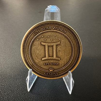 GAY BEAR ZODIAC - CHALLENGE COIN - GEMINI
