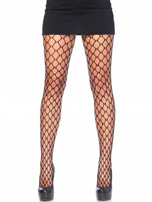 LEG AVENUE MEENA SCALE NET TIGHTS - BLACK