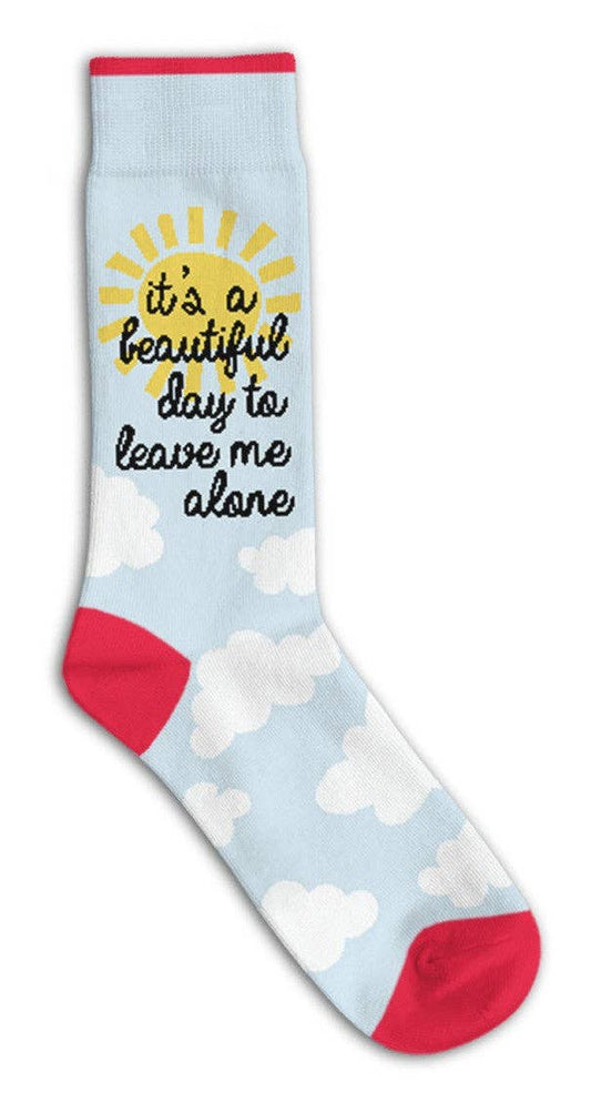 FUNATIC IT'S A BEAUTIFUL DAY TO LEAVE ME ALONE SOCKS